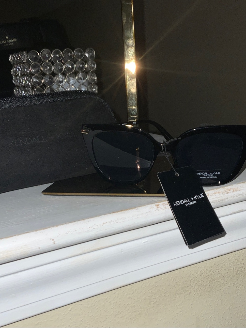 Kendall & Kylie Glossy Black Cat-Eye Sunglasses